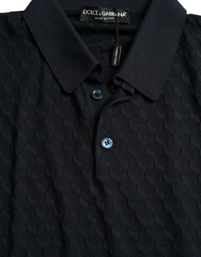  - Dark Blue Collared Short Sleeve Polo T-shirt