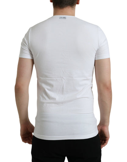  - White Cotton Round Neck Crewneck Underwear T-shirt