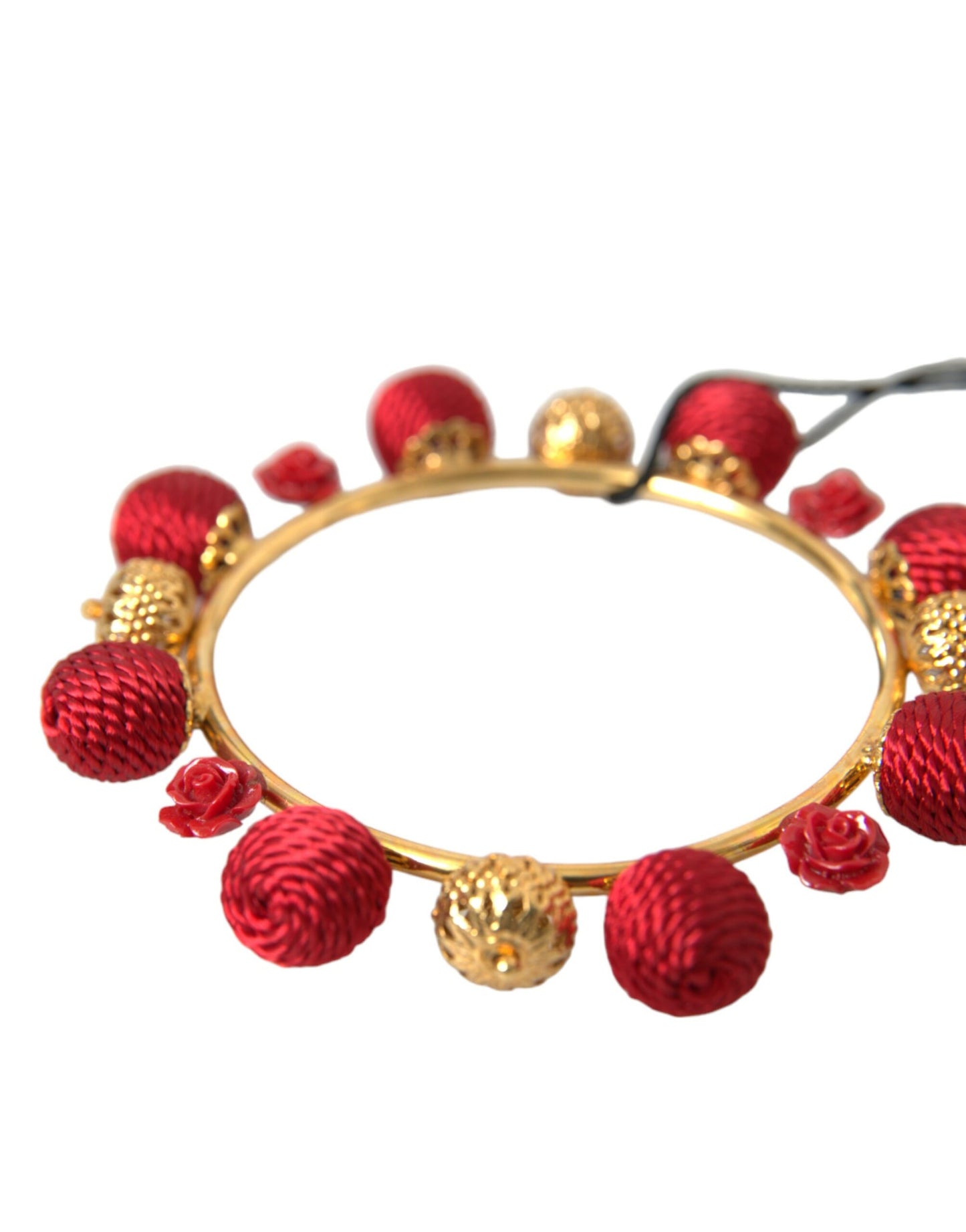  - Gold Brass Red RUNWAY Sicilia Natale Roses Bracelet