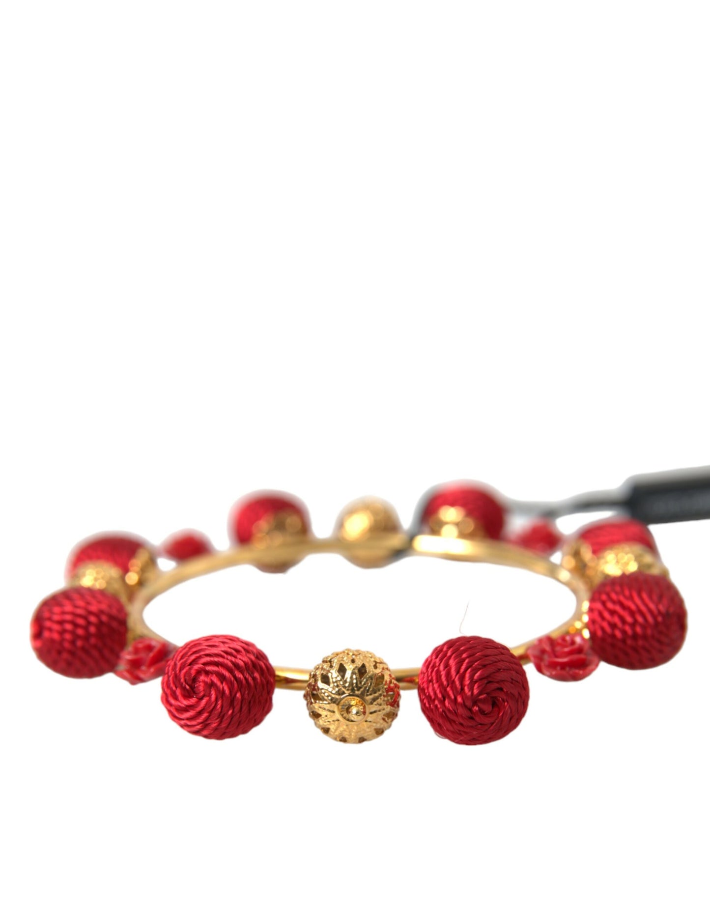  - Gold Brass Red RUNWAY Sicilia Natale Roses Bracelet