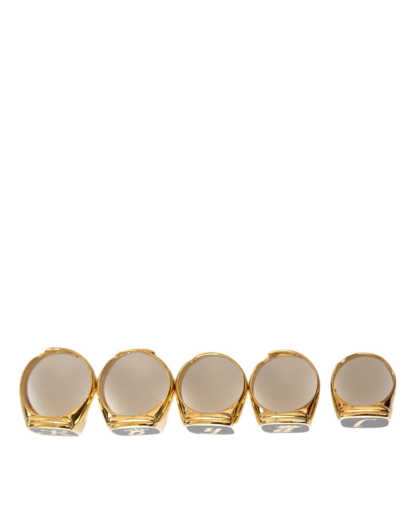  - Gold Brass ROYAL Enamel Set of 5 Ring