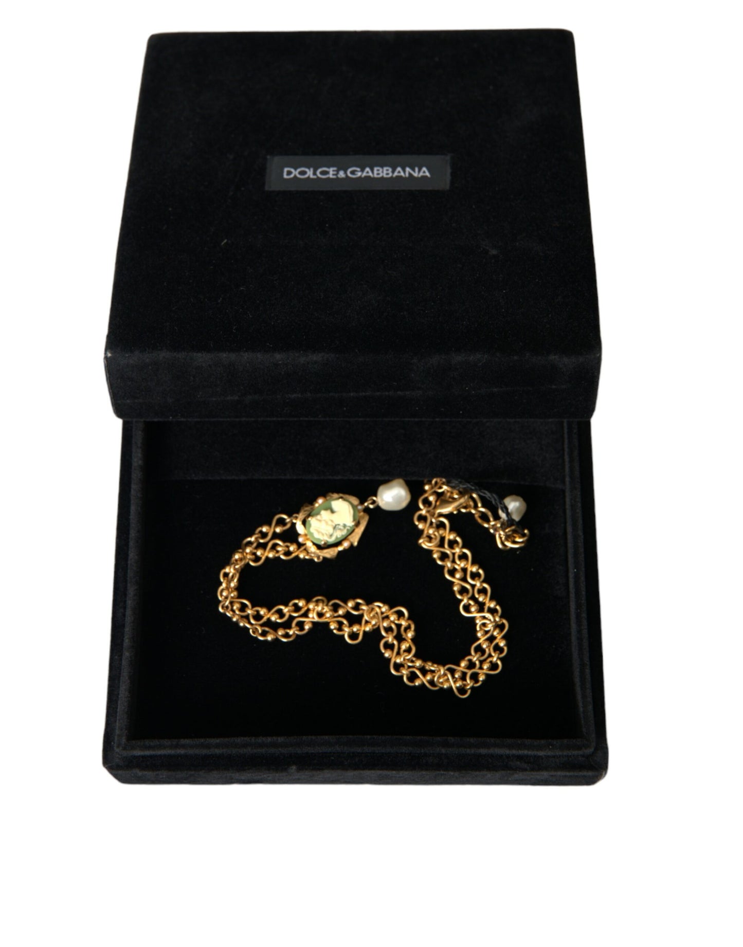  - Gold Brass Chain Pearl Pendant Charm Necklace