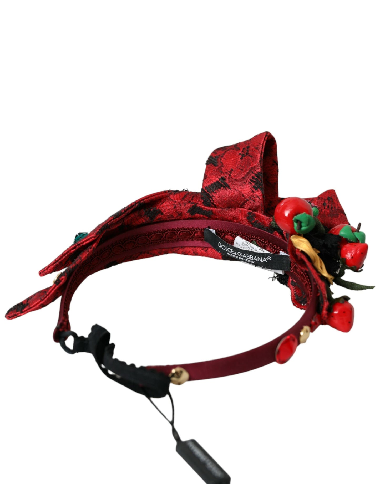  - Red Cherry Sicily Embellished Women Hairband Diadem