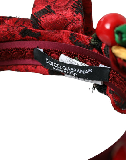  - Red Cherry Sicily Embellished Women Hairband Diadem