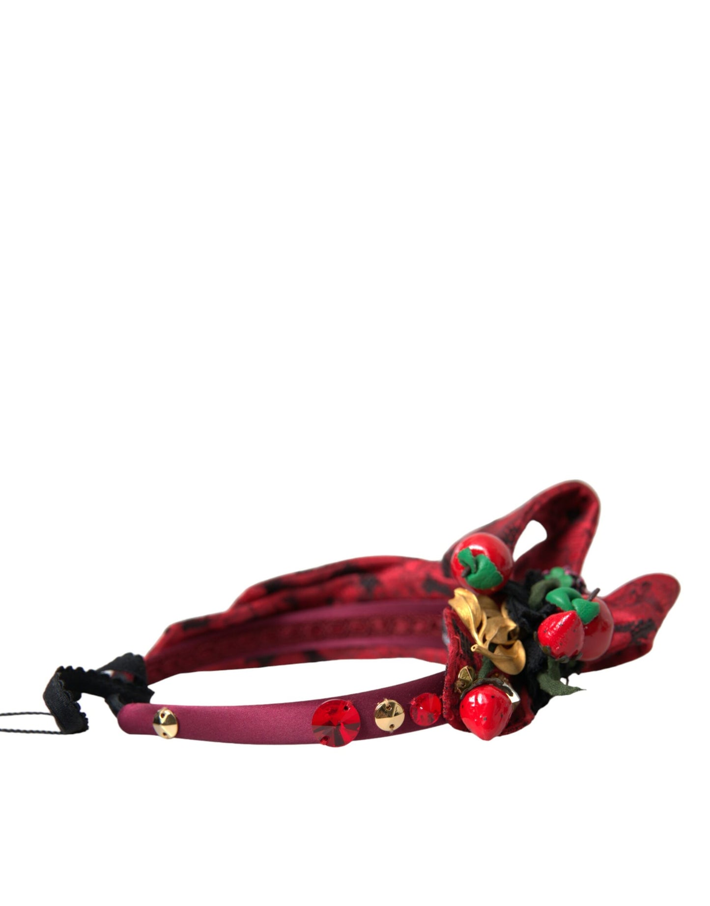  - Red Cherry Sicily Embellished Women Hairband Diadem