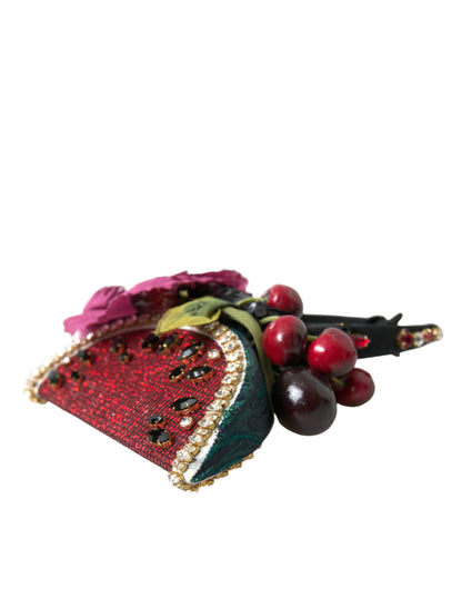  - Red Watermelon Cherry Crystal Hairband Statement Diadem