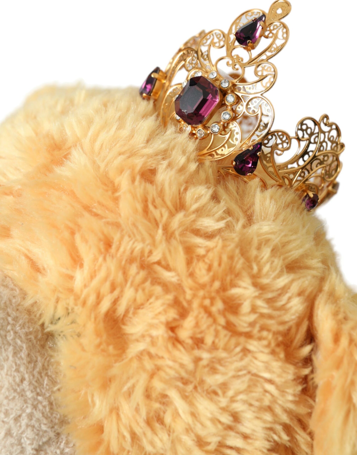  - Brown Teddy Bear Gold Crystal Crown Hair Band Diadem