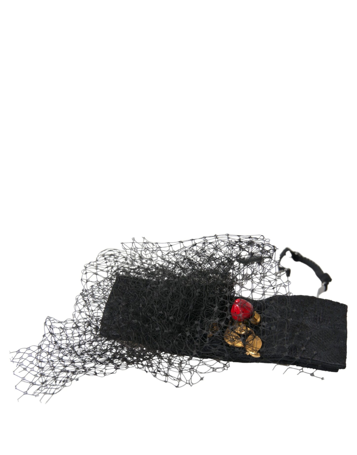  - Black Strawberry Sicily Crystal Mesh Net Headband Diadem