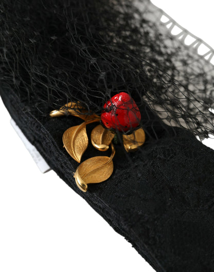  - Black Strawberry Sicily Crystal Mesh Net Headband Diadem