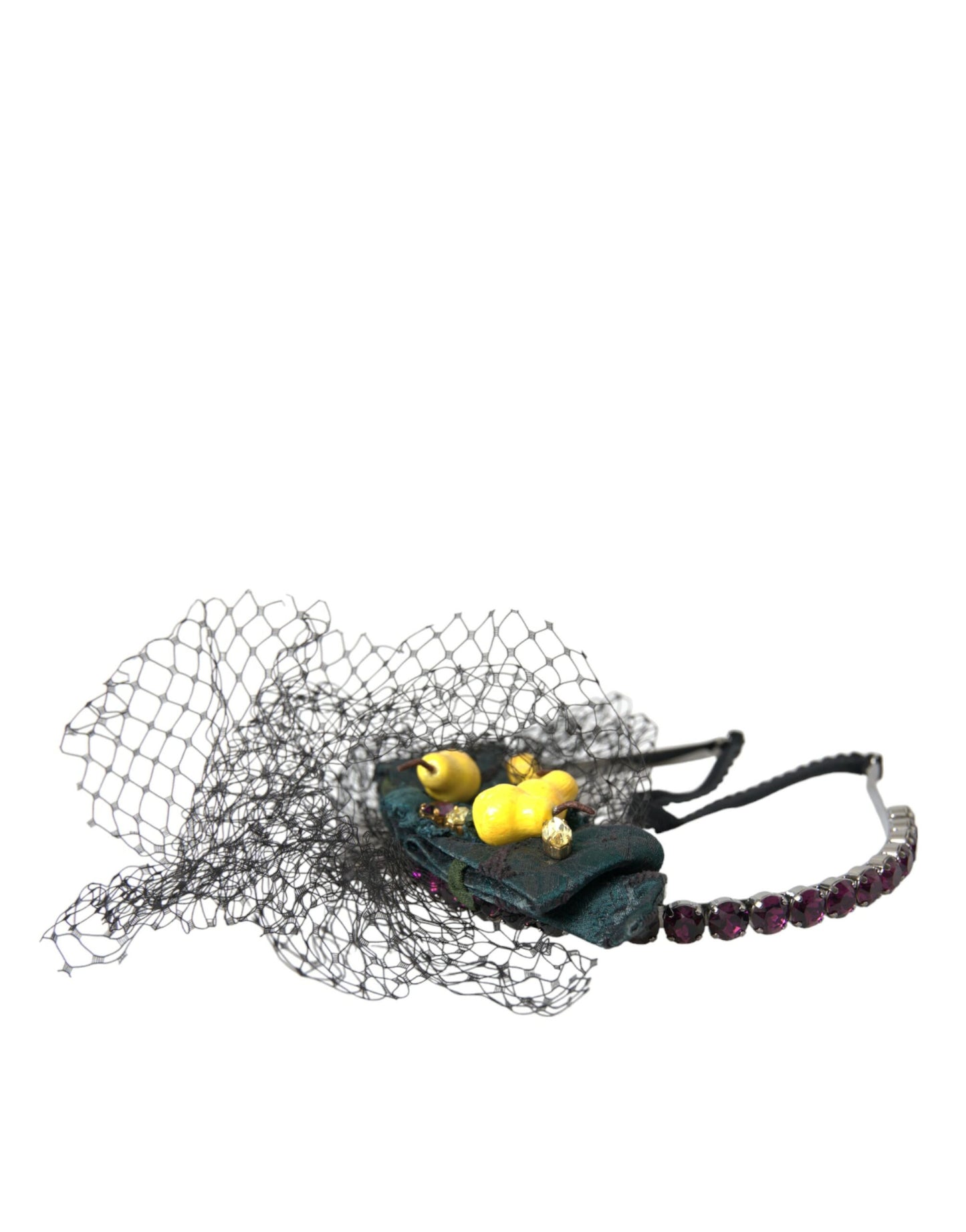  - Black Lemons Sicily Purple Crystal Net Headband Diadem