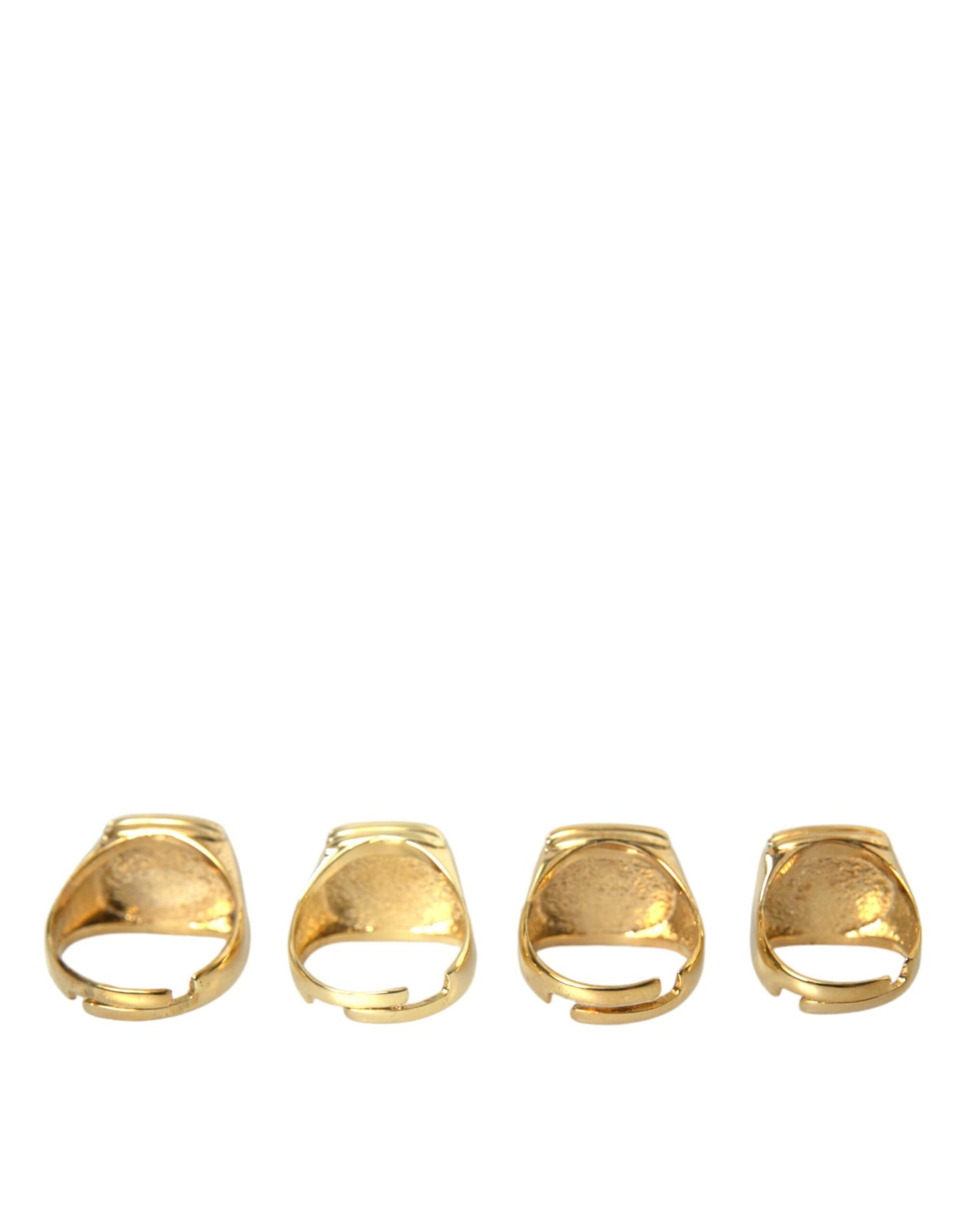  - Gold Brass KING Enamel Set of 4 Ring