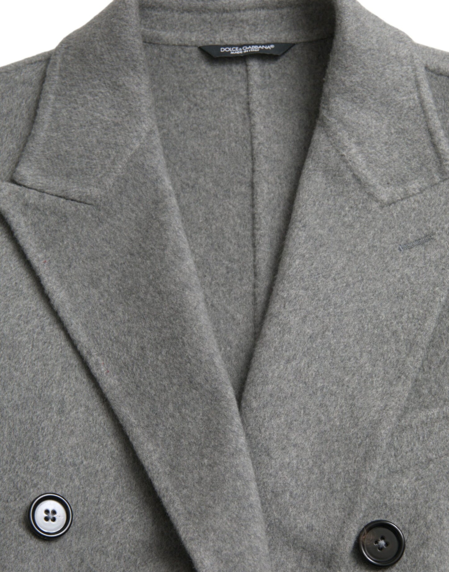  - Gray Double Trench Coat Cashmere Jacket