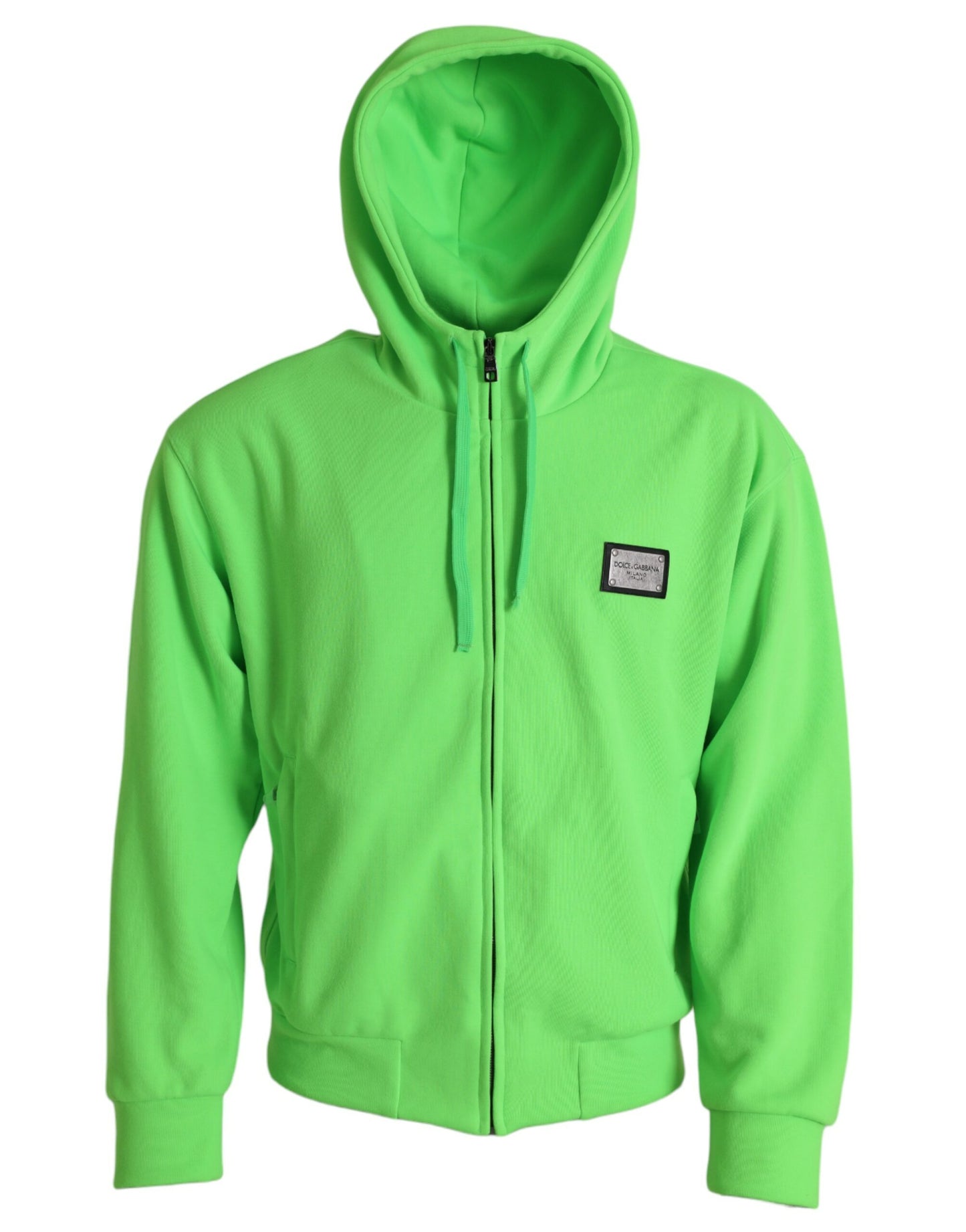  - Neon Green Hooded Full Zip Top Sweater