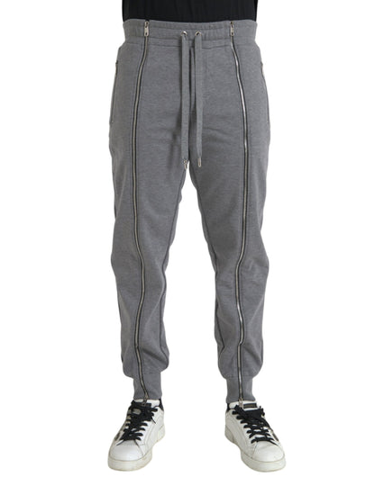  - Gray Cotton Jogger Skinny Sweatpants Pants