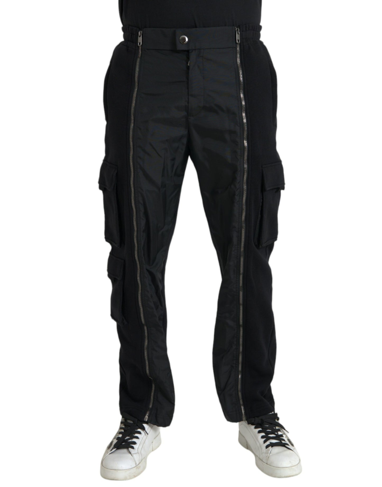  - Black Cotton Blend Skinny Pants