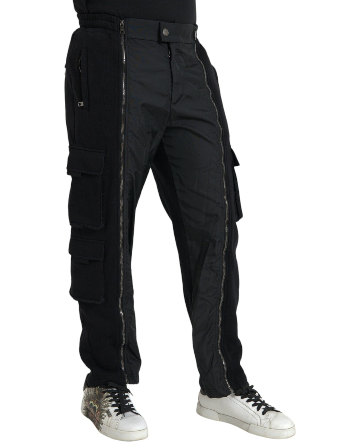  - Black Cotton Blend Skinny Pants