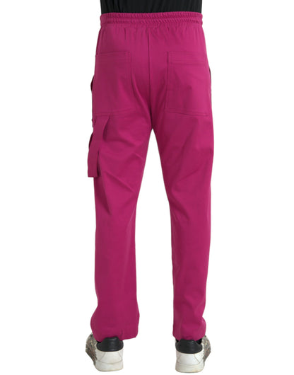  - Pink Logo Cargo Cotton Jogger Sweatpants Pants