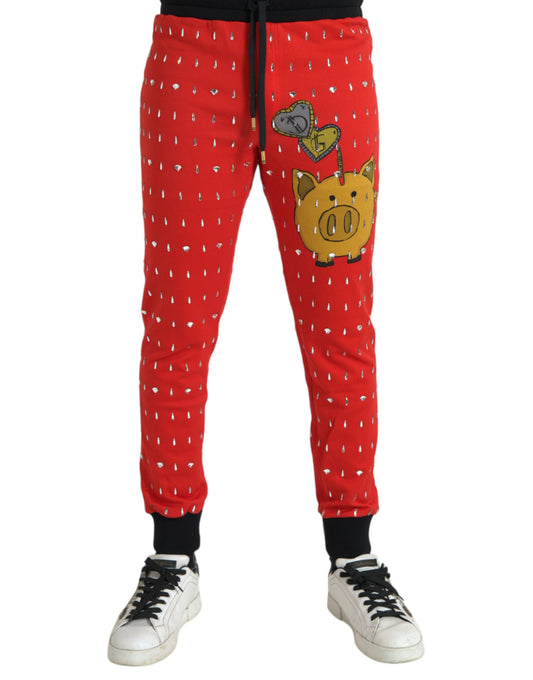  - Red Year Of The Pig Jogger Sweatpants Pants