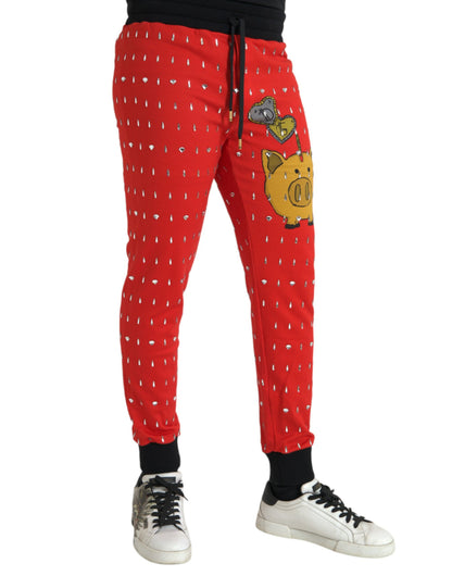  - Red Year Of The Pig Jogger Sweatpants Pants