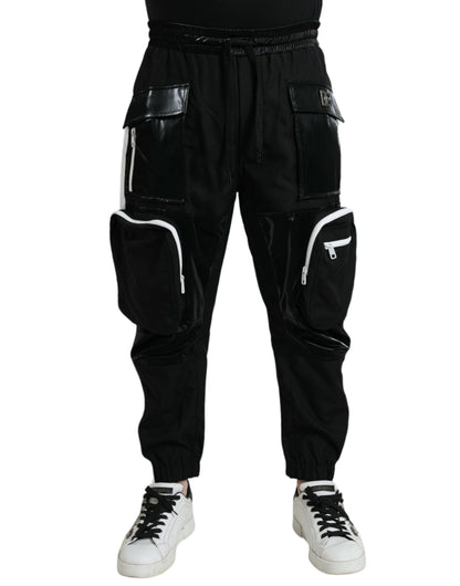  - Black Nylon Cargo Jogger Men Sweatpants Pants