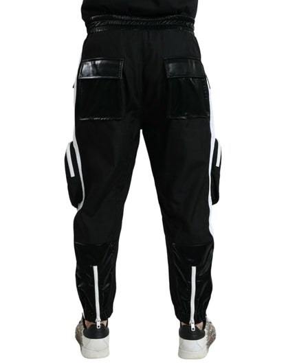  - Black Nylon Cargo Jogger Men Sweatpants Pants