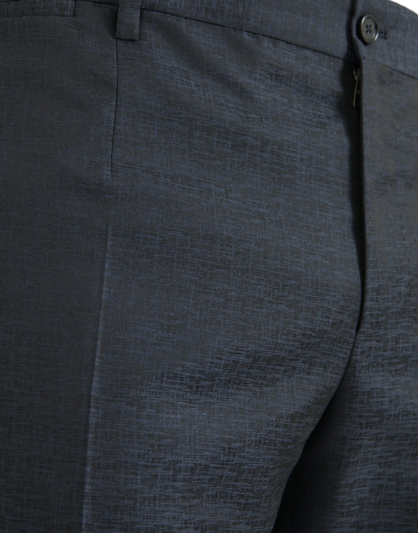  - Blue Wool Men Skinny Dress Pants