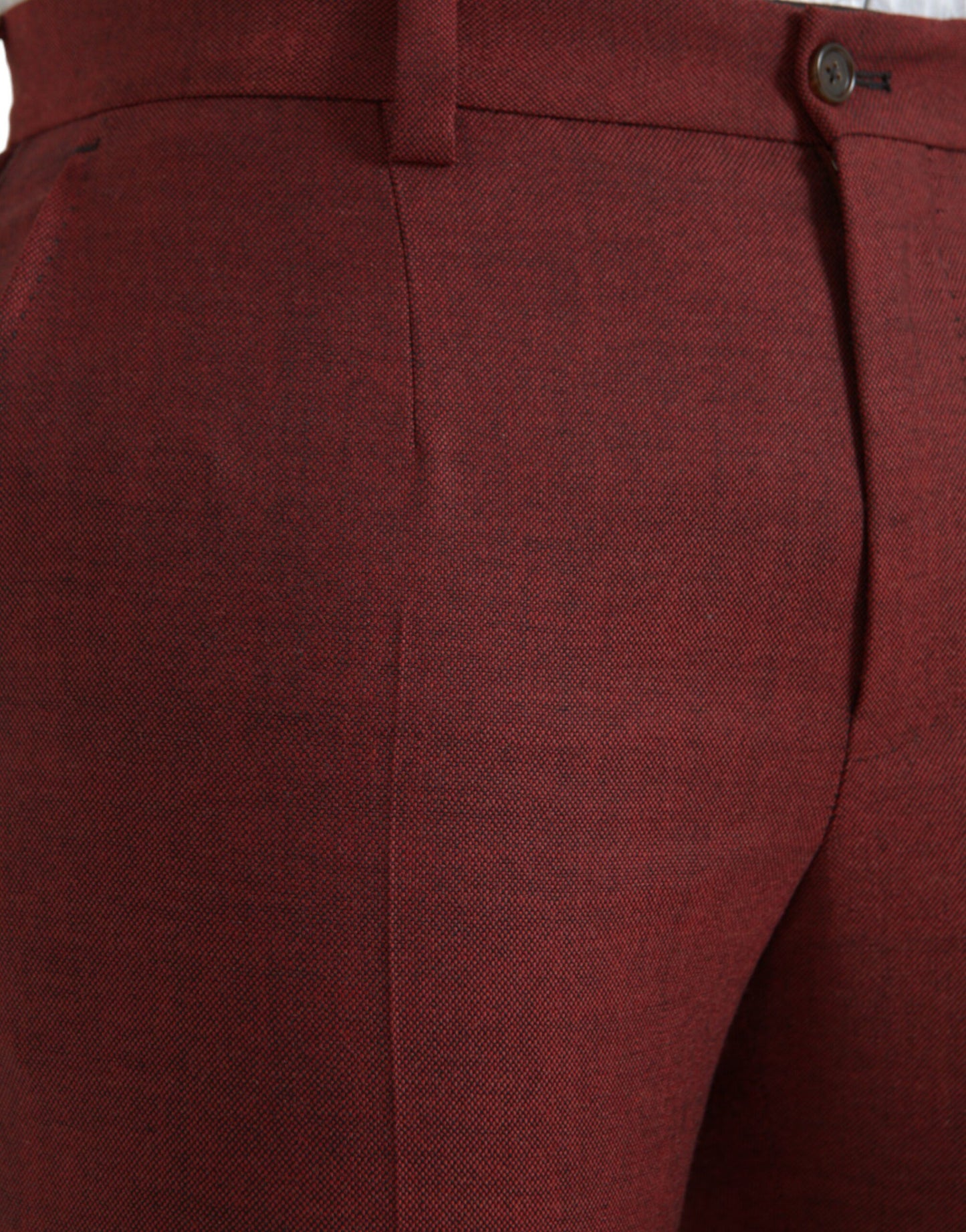  - Maroon Wool Men Skinny Dress Pants