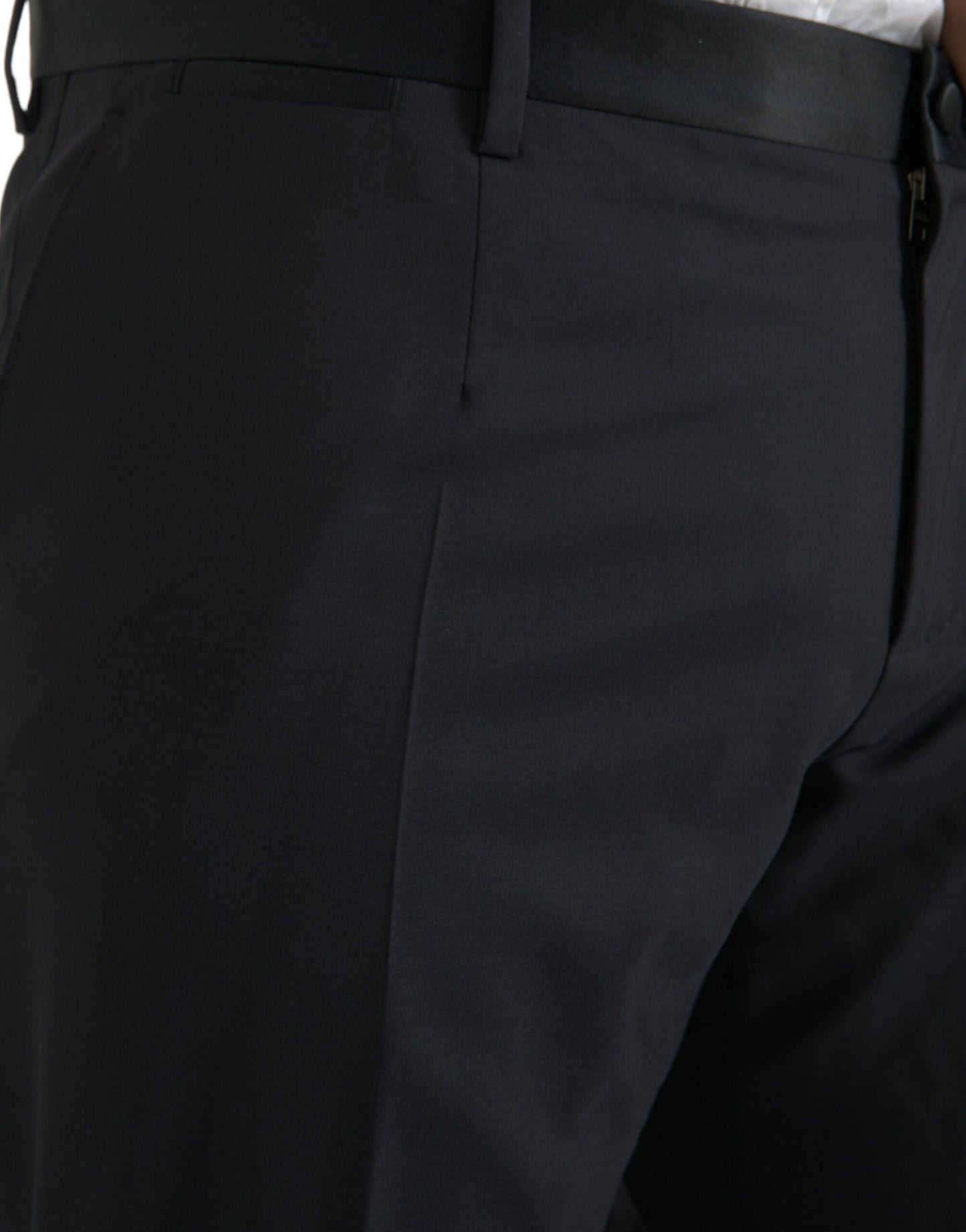  - Blue Wool Men Skinny Dress Pants