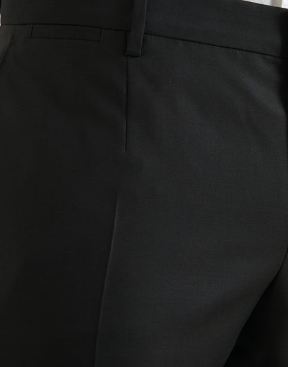  - Black Wool Silk Skinny Dress Pants