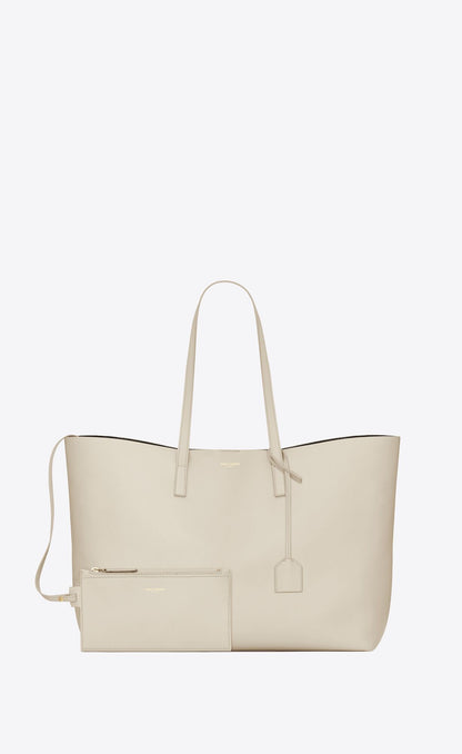  - White Calf Leather Tote Shoulder Bag