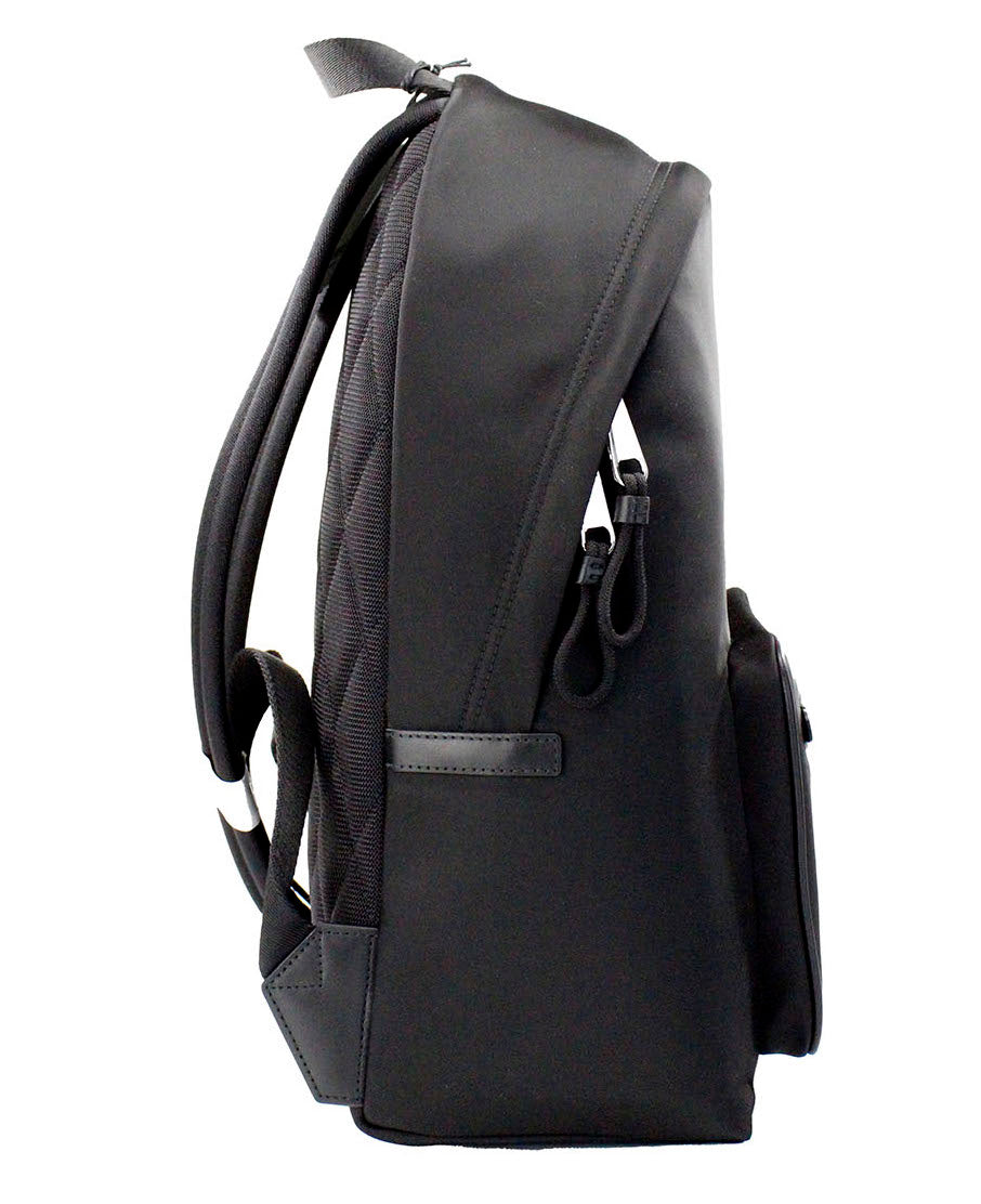  - Abbeydale Branded Stamp Black Nylon Backpack Shoulder Bookbag