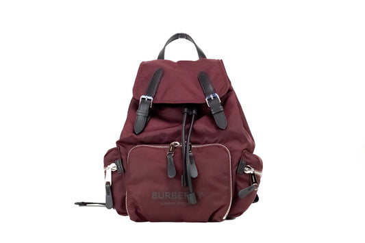  - Medium Burgundy Econyl Nylon Rucksack Drawstring Backpack Bookbag