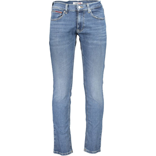 Blue Cotton Jeans – Scanton Slim Fit Washed Effect