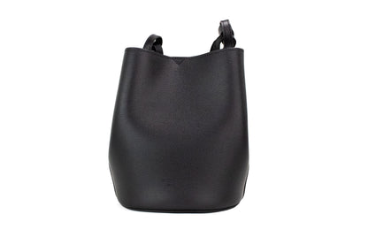  - Lorne Small Black Haymarket Check Pebble Leather Bucket Handbag Purse