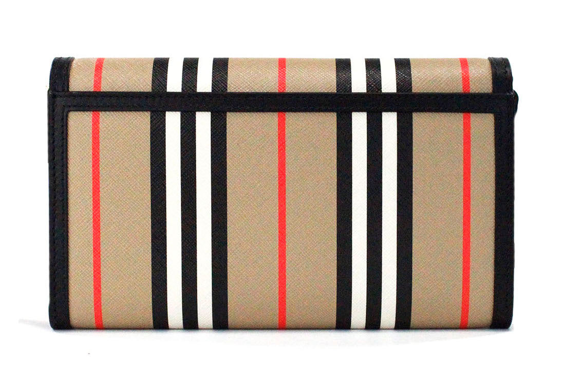  - Hannah Icon Stripe Archive Black E-Canvas Leather Wallet Crossbody Bag