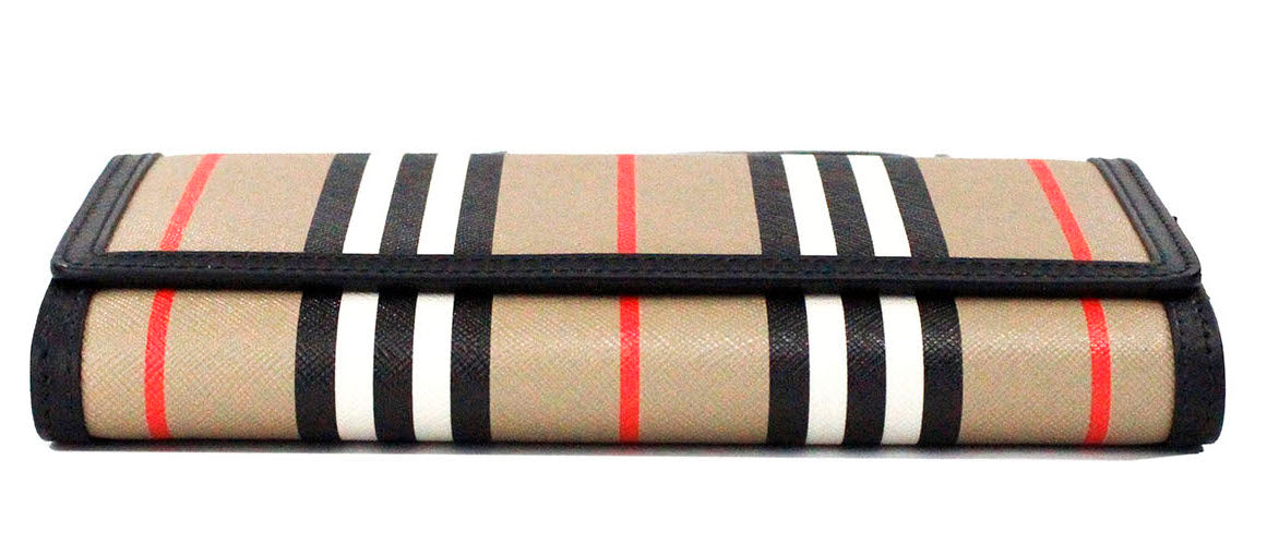  - Hannah Icon Stripe Archive Black E-Canvas Leather Wallet Crossbody Bag