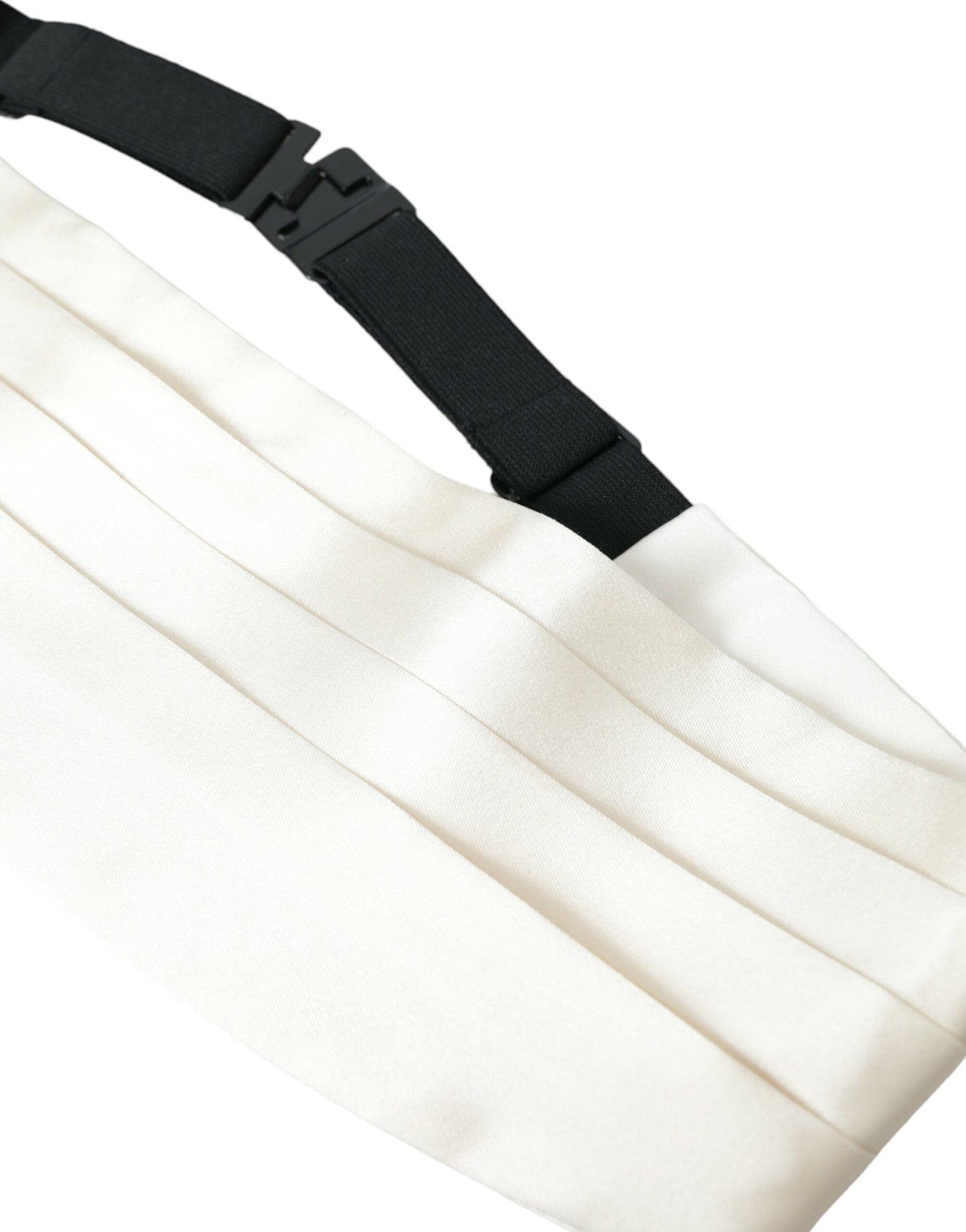  - White Men Wide Waist Silk Belt Cummerbund