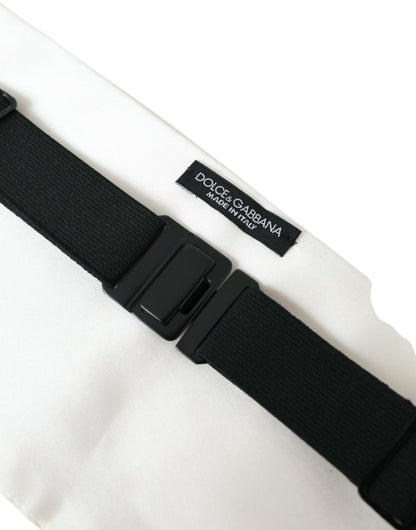  - White Men Wide Waist Silk Belt Cummerbund