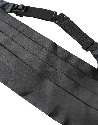  - Black Men Wide Waist Silk Belt Cummerbund