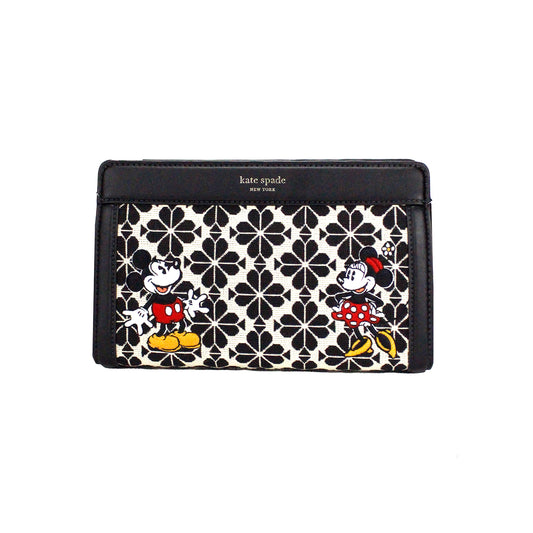  - Disney 100 Medium Spade Flower Jacquard Canvas Crossbody Bag