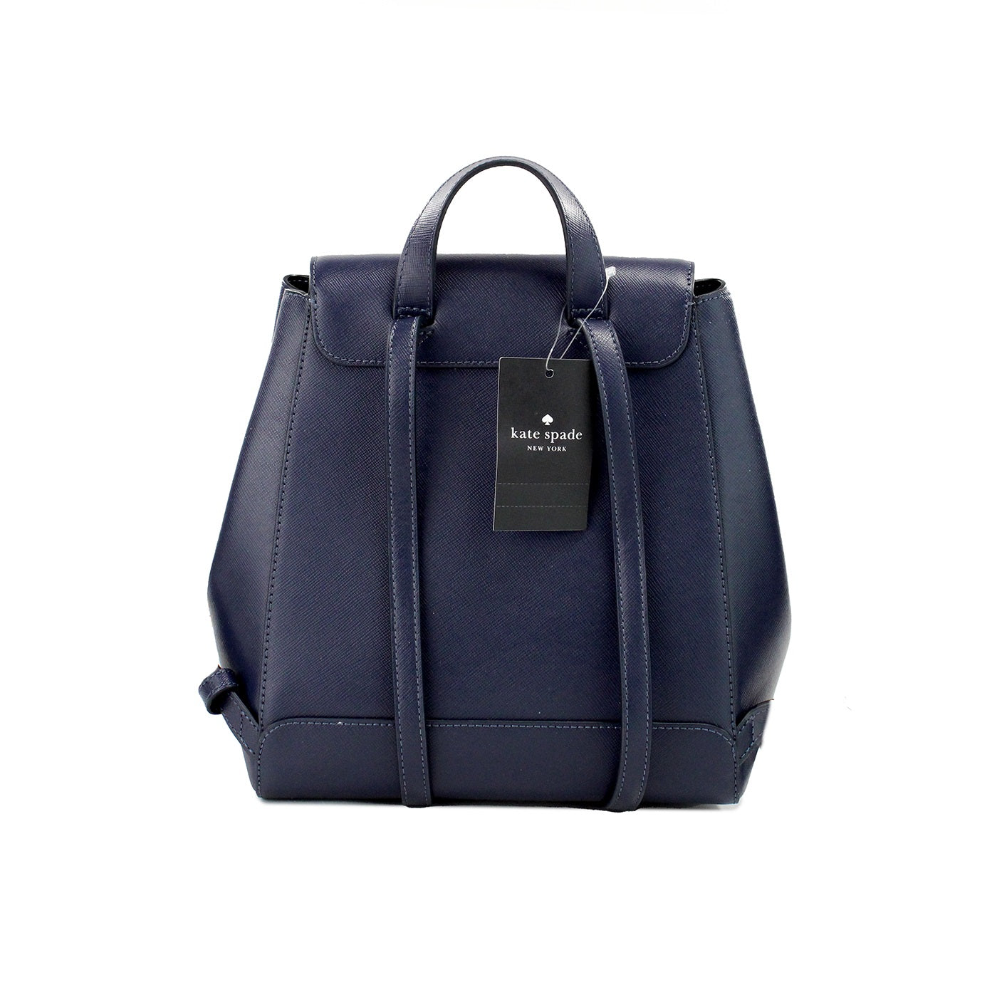  - Madison Navy Saffiano Leather Medium Flap Shoulder Backpack Bag