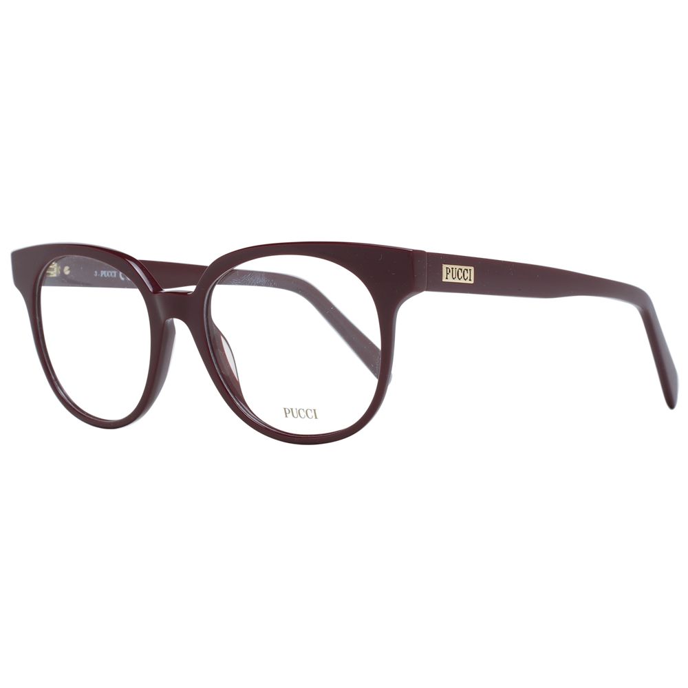 Emilio Pucci Women’s Optical Frames – Burgundy Round, 50mm