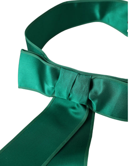  - Green Silk Satin Waist Women Belt