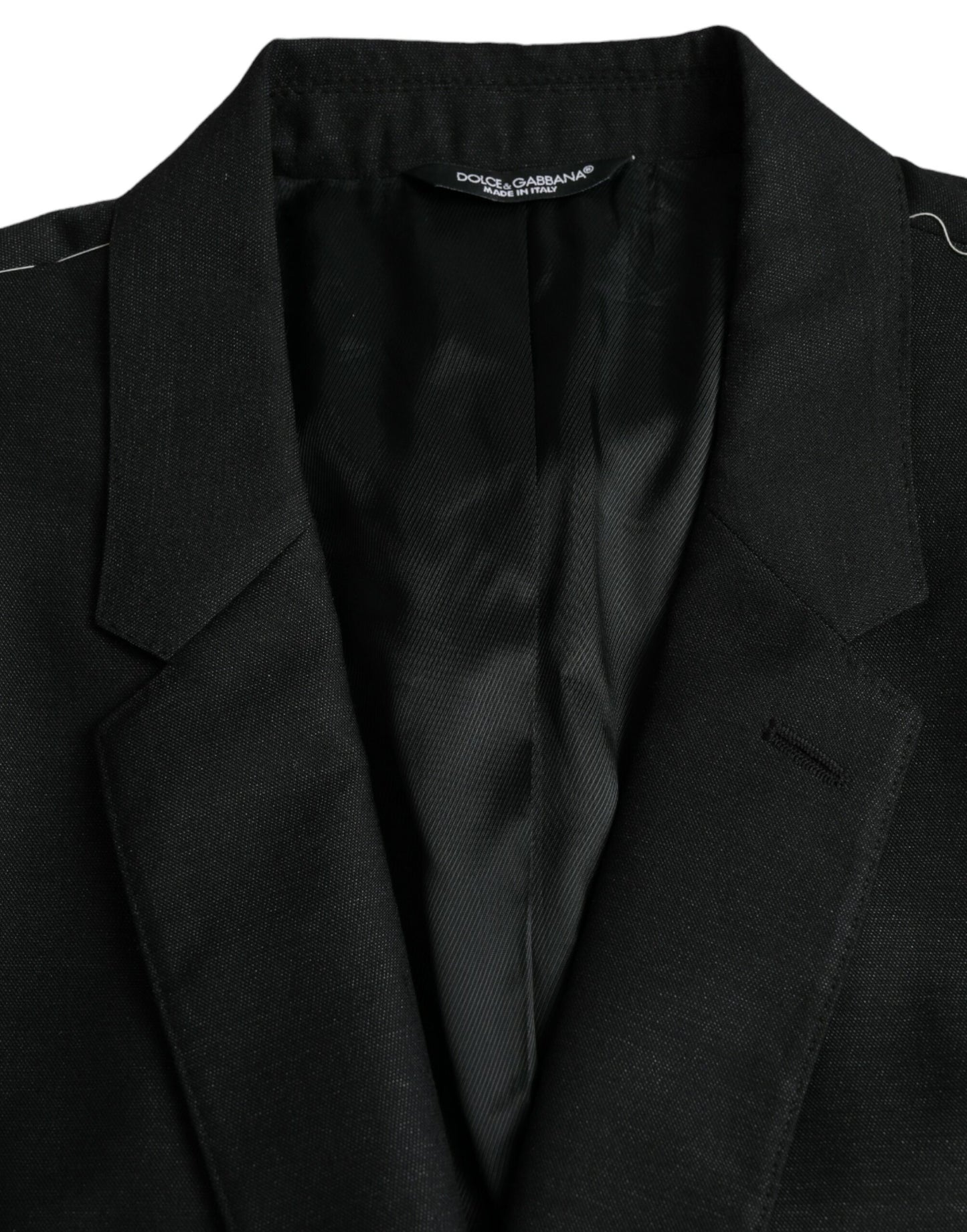  - Black Wool Notch SingleBreasted Coat Blazer