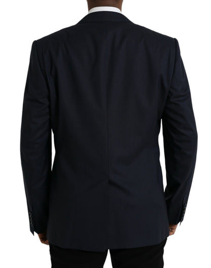  - Dark Blue Wool Single Breasted Coat Blazer