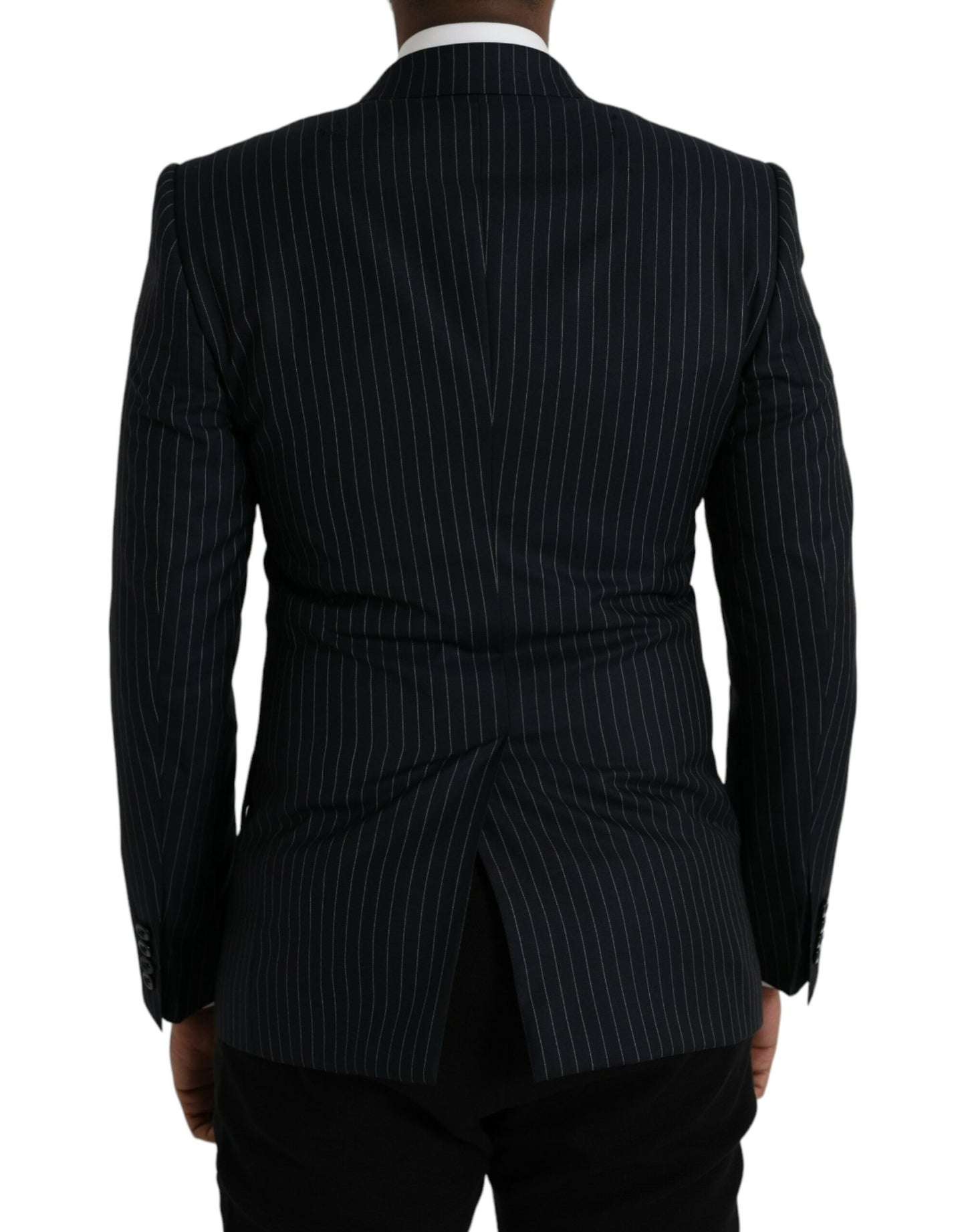  - Black Stripe SICILIA Double Breasted Coat Blazer