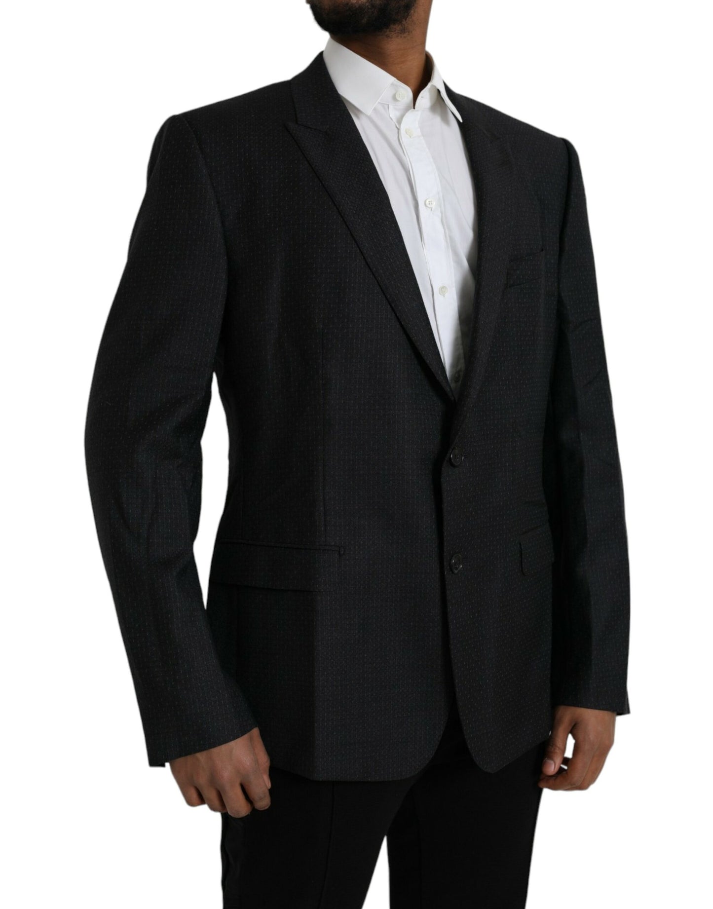  - Black Wool MARTINI Single Breasted Coat Blazer