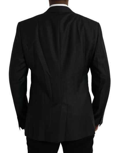  - Black Wool MARTINI Single Breasted Coat Blazer