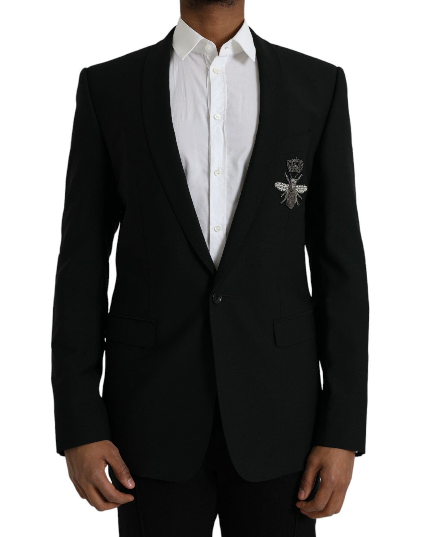  - Black Crown Bee MARTINI Single Breasted Coat Blazer