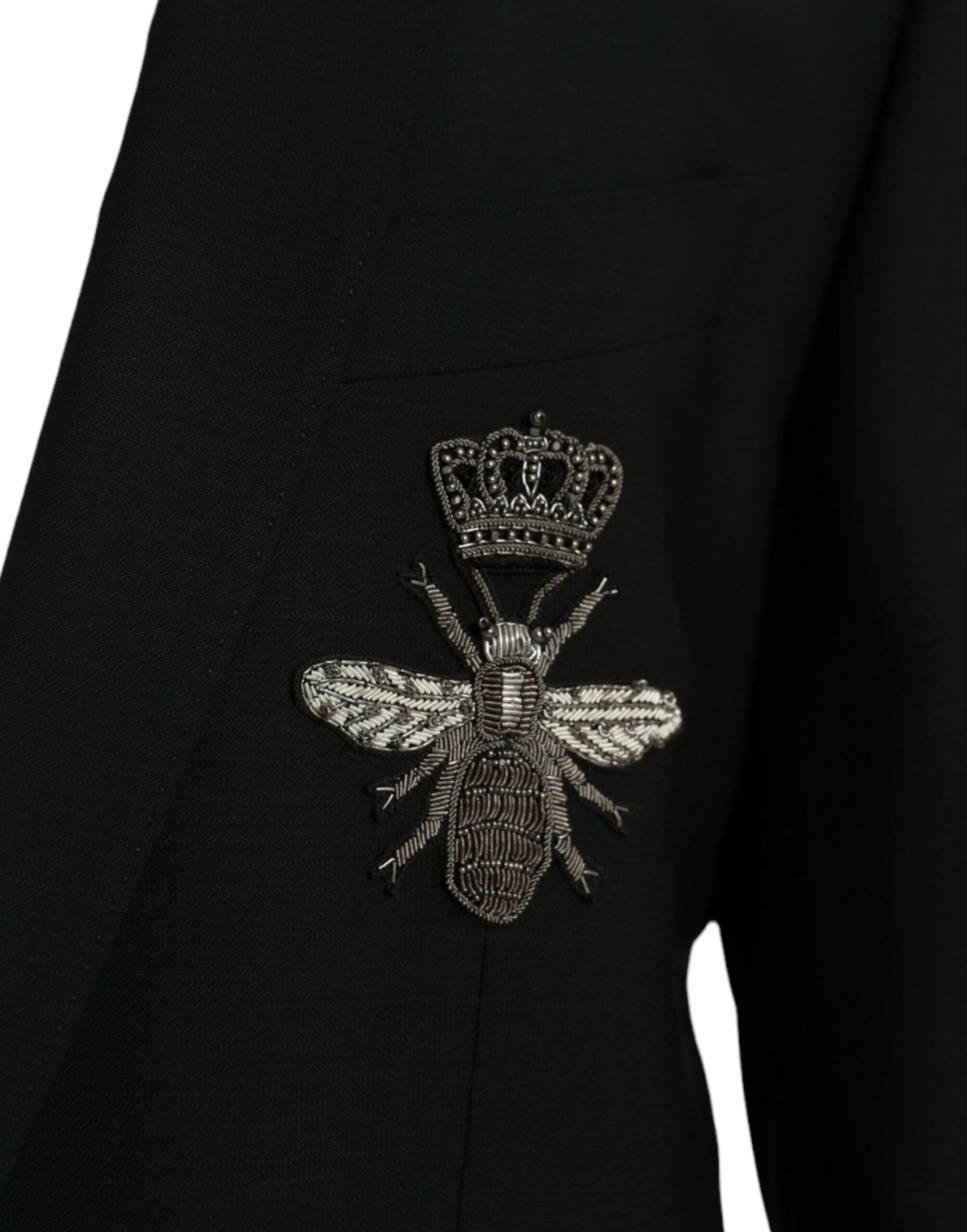  - Black Crown Bee MARTINI Single Breasted Coat Blazer